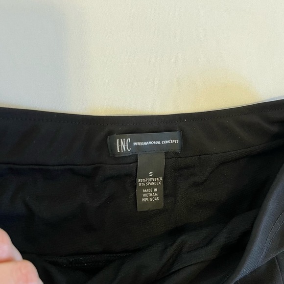 INC International Concepts Black flowy knee length skirt S - Picture 2 of 8